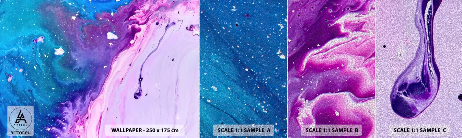 Photo Wallpaper Sample Premium Sand - Yin and Yang - Abstraction, Piece, Painting - 100x30 cm