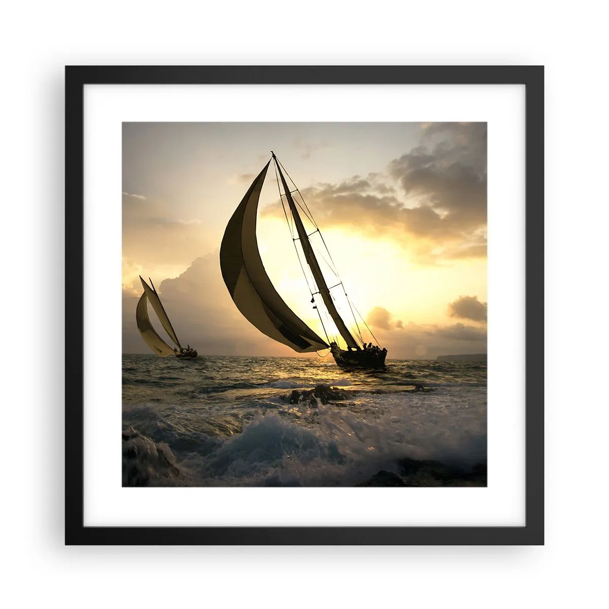 Poster in black frame - With and against the Wind - 40x40 cm