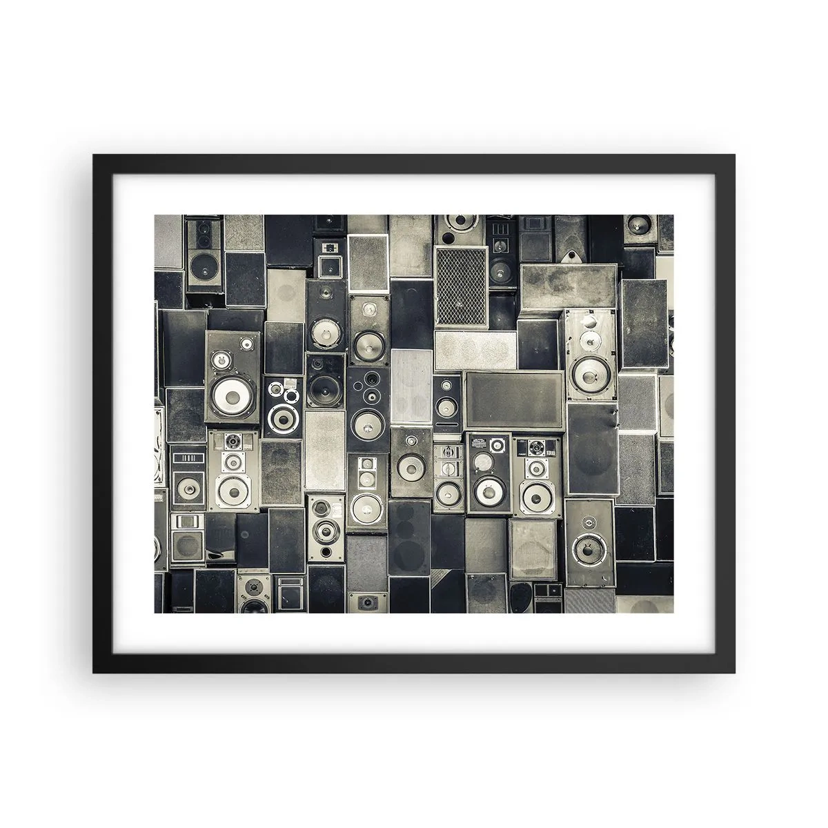 Poster in black frame - And Music Is Playing - 50x40 cm
