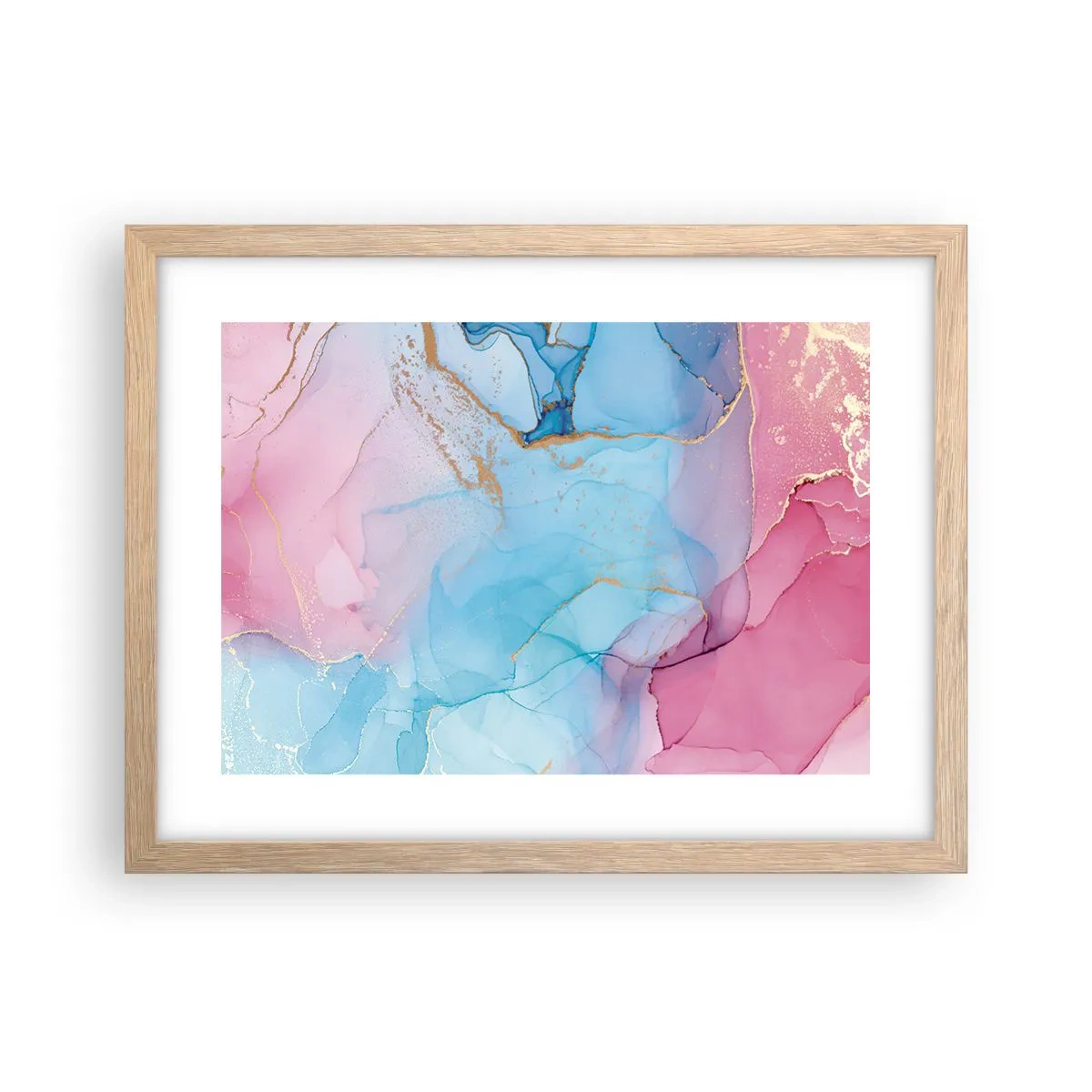 Poster in light oak frame - Encounter and Permeation - 40x30 cm