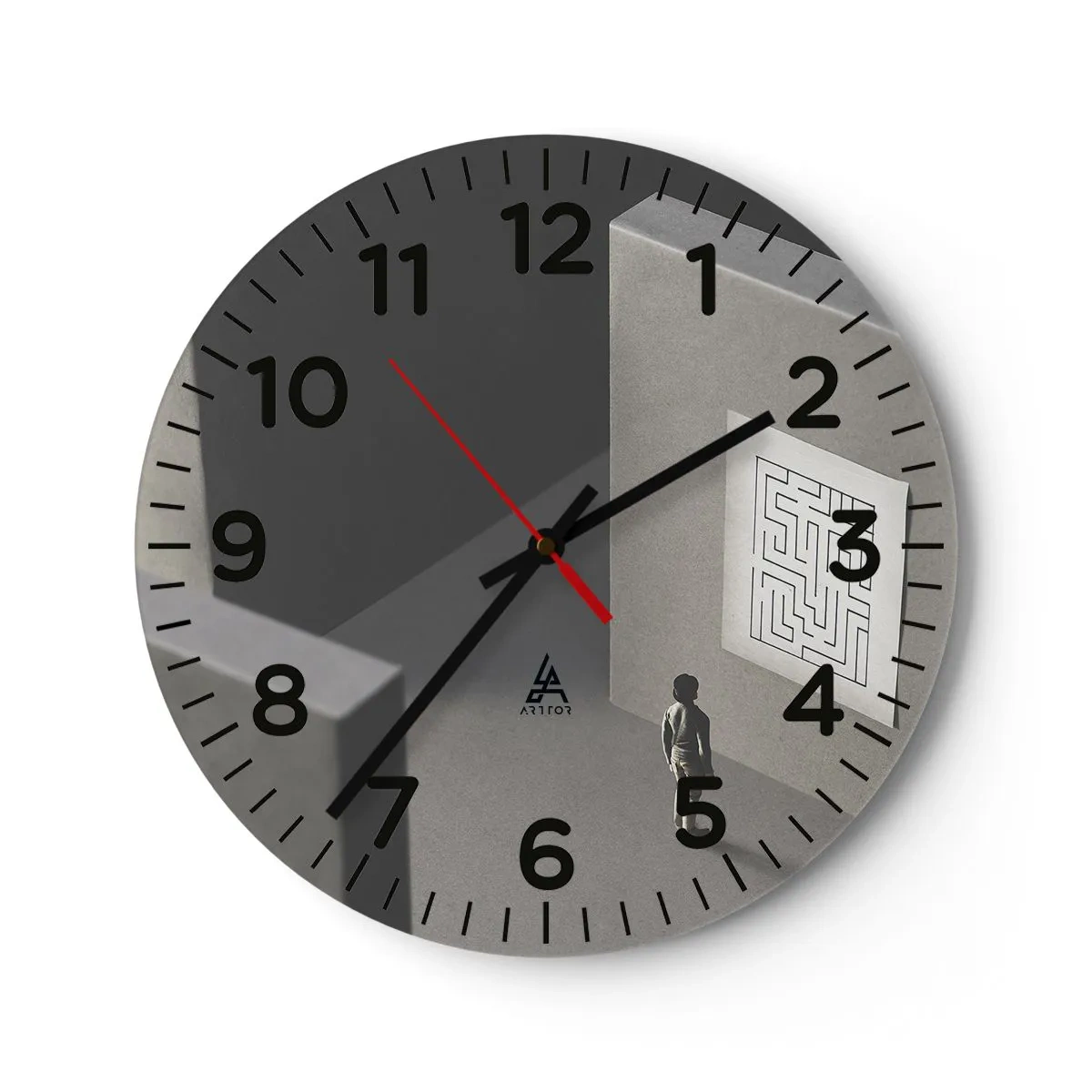 Wall clock - Clock on glass - But Where Am I? - 30x30 cm