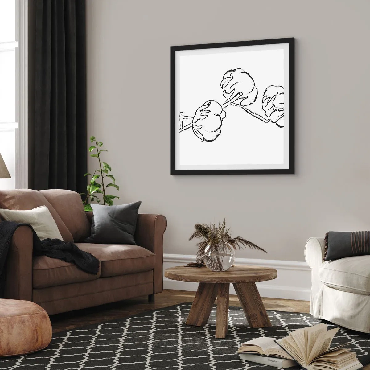 Poster in black frame - Cotton Fluff - 40x40 cm