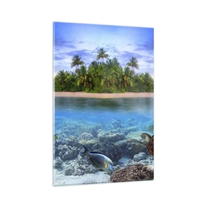 Glass picture - Heavenly Island Invites You - 80x120 cm