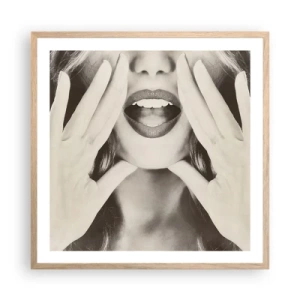 Poster in light oak frame - Coming! - 60x60 cm