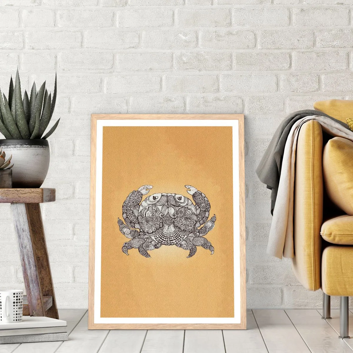 Poster in light oak frame - Tales of Mr Crab - 70x100 cm