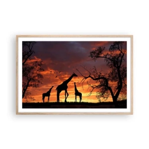 Poster in light oak frame - Small Dinner among Close Ones - 91x61 cm
