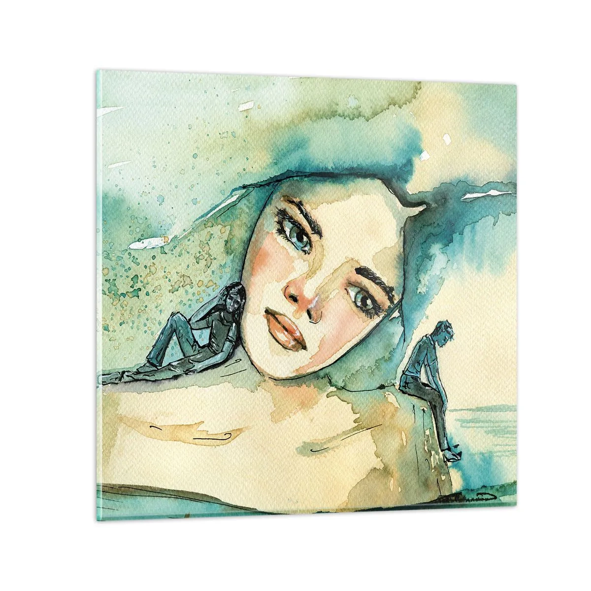 Glass picture - Am I Blue? - 60x60 cm