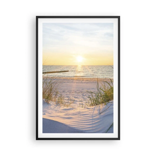 Poster in black frame - Sound of the Sea, Singing of the Birds, Wild Beach among Grass - 61x91 cm