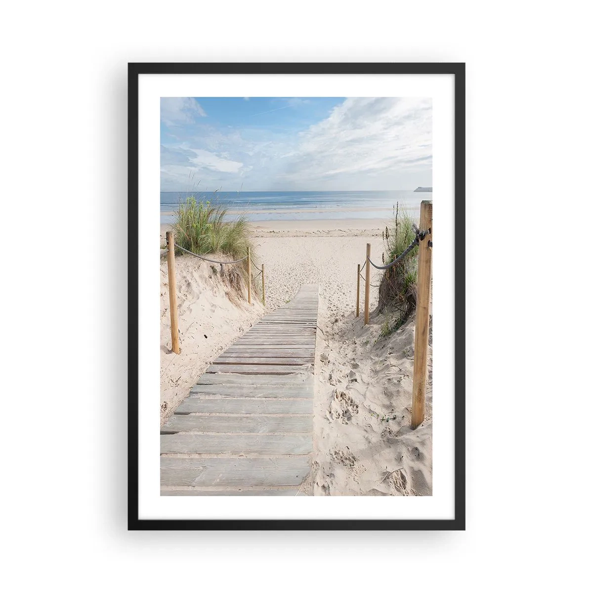 Poster in black frame - Path to the beach with a sea view - 50x70cm - Until the Horizon - Modern wall decoration for the living room and bedroom ARTTOR