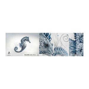 Photo Wallpaper Sample Premium Canvas - Subtle Joke of Nature - Seahorse, Seaside, Coral reef - 100x30 cm