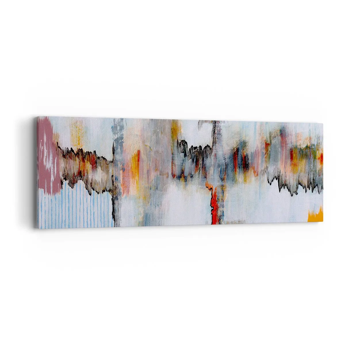 Canvas picture - With a Stick on Water - 90x30 cm