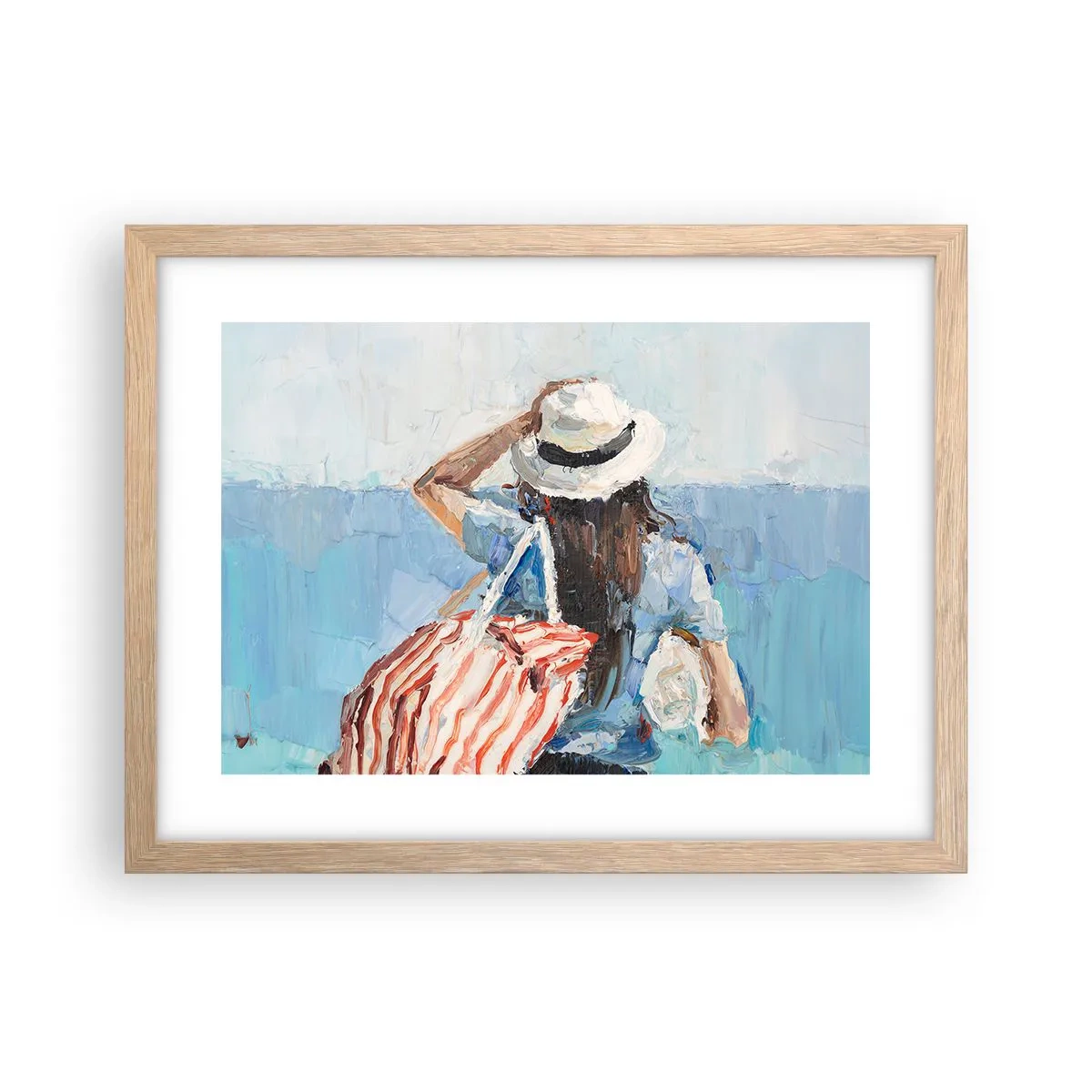 Poster in light oak frame - Welcome to Holiday - 40x30 cm