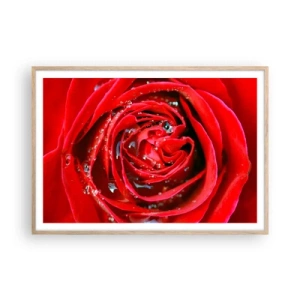 Poster in light oak frame - In Dew Drops - 100x70 cm