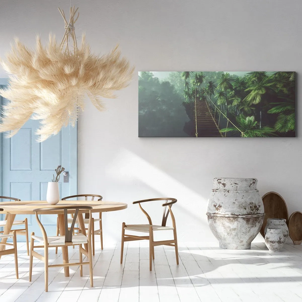 Canvas picture - Hanging Bridge in the Green - 160x50 cm