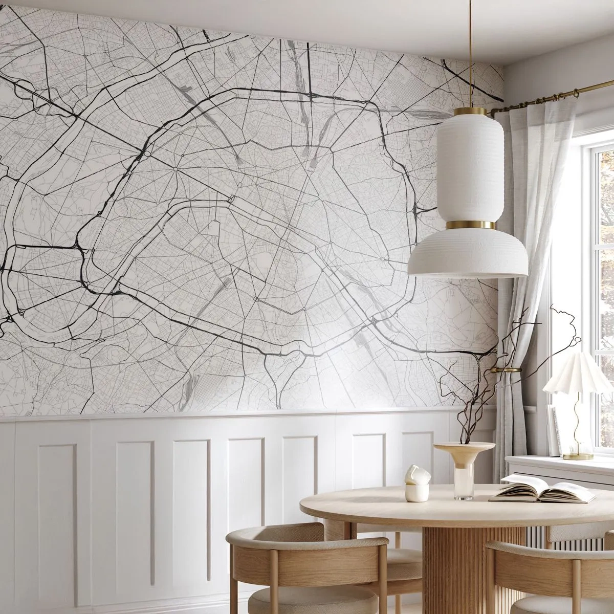 Self-Adhesive Photo Wallpaper Deluxe Sticker - Flower of Paris - City, City map, Paris - 450x315 cm