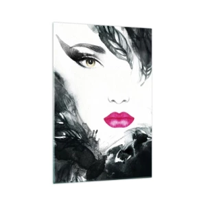 Glass picture - Watch out for Femme Fatale! - 70x100 cm