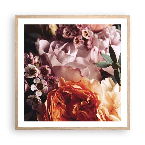 Poster in light oak frame - Wrapped by Beauty - 60x60 cm