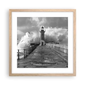 Poster in light oak frame - Fearless - 40x40 cm