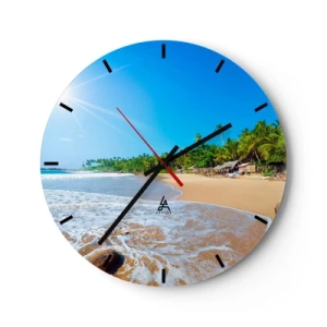Wall clock - Clock on glass - Exotic Place for You - 40x40 cm