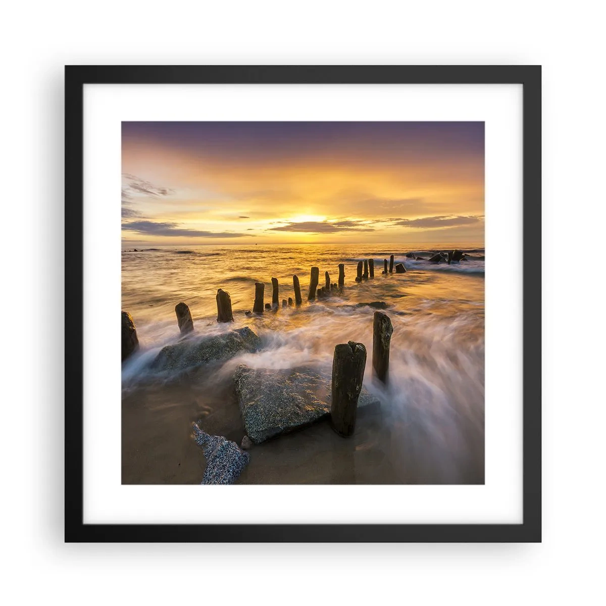 Poster in black frame - Raw Beauty of the Baltic Sea - 40x40 cm