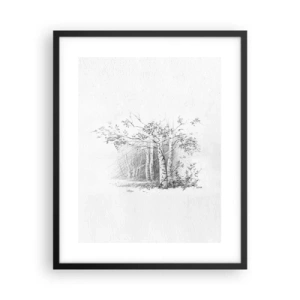 Poster in black frame - Holiday of Birch Forest - 40x50 cm