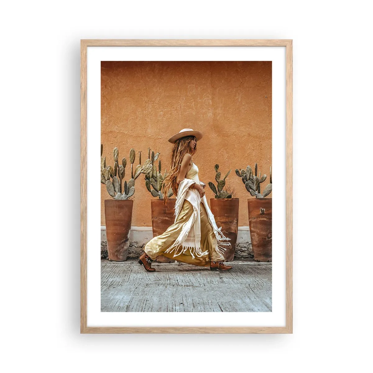 Poster in light oak frame - Hippie Style - 50x70 cm