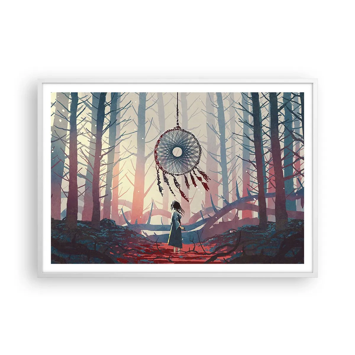 Poster in white frmae - Mysterious Ritual of Life - 100x70 cm