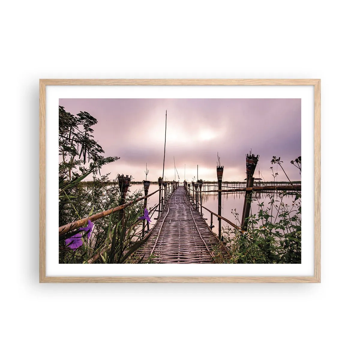 Poster in light oak frame - Peace and Quiet of Asia - 70x50 cm