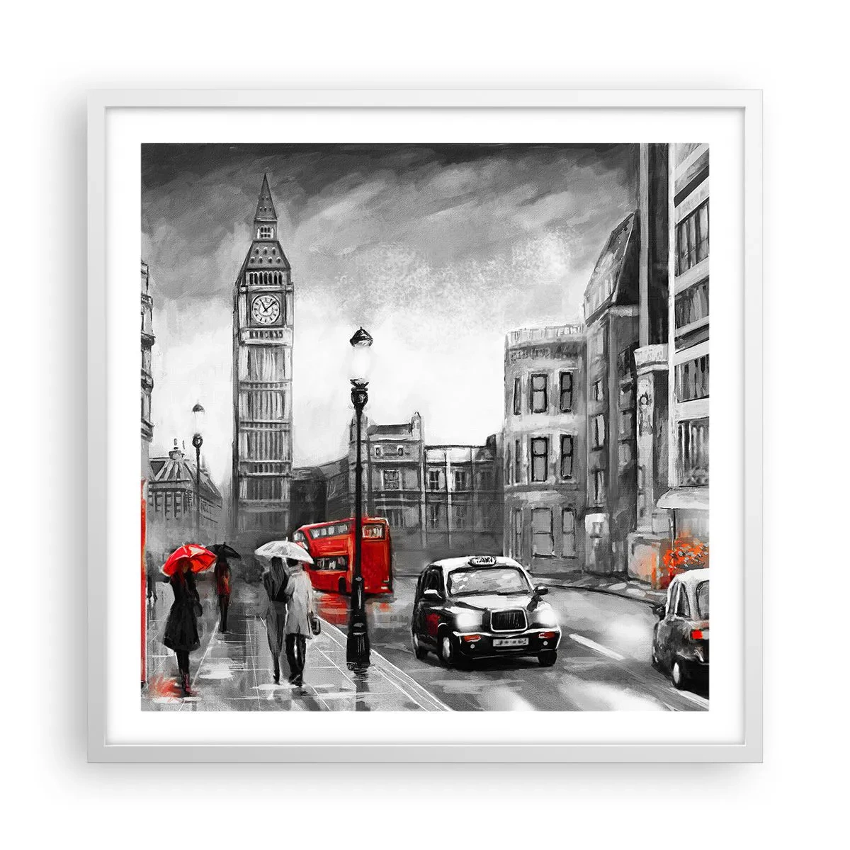 Poster in white frmae - Not Such a Grey City - 60x60 cm