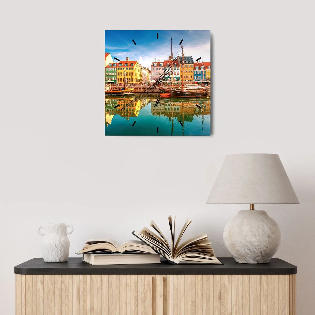 Wall clock - Clock on glass - By Water Smooth as a Mirror - 30x30 cm
