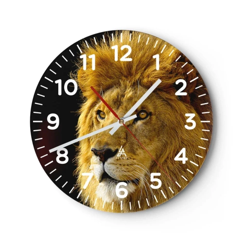 Wall clock - Clock on glass - Portrait of a King - 30x30 cm