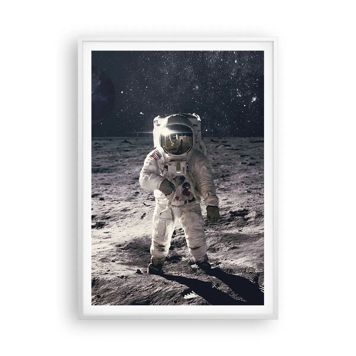 Poster in white frmae - Greetings from the Moon - 70x100 cm