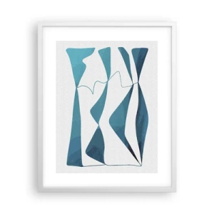 Poster in white frmae - Abstract: Turquoise Relation - 40x50 cm