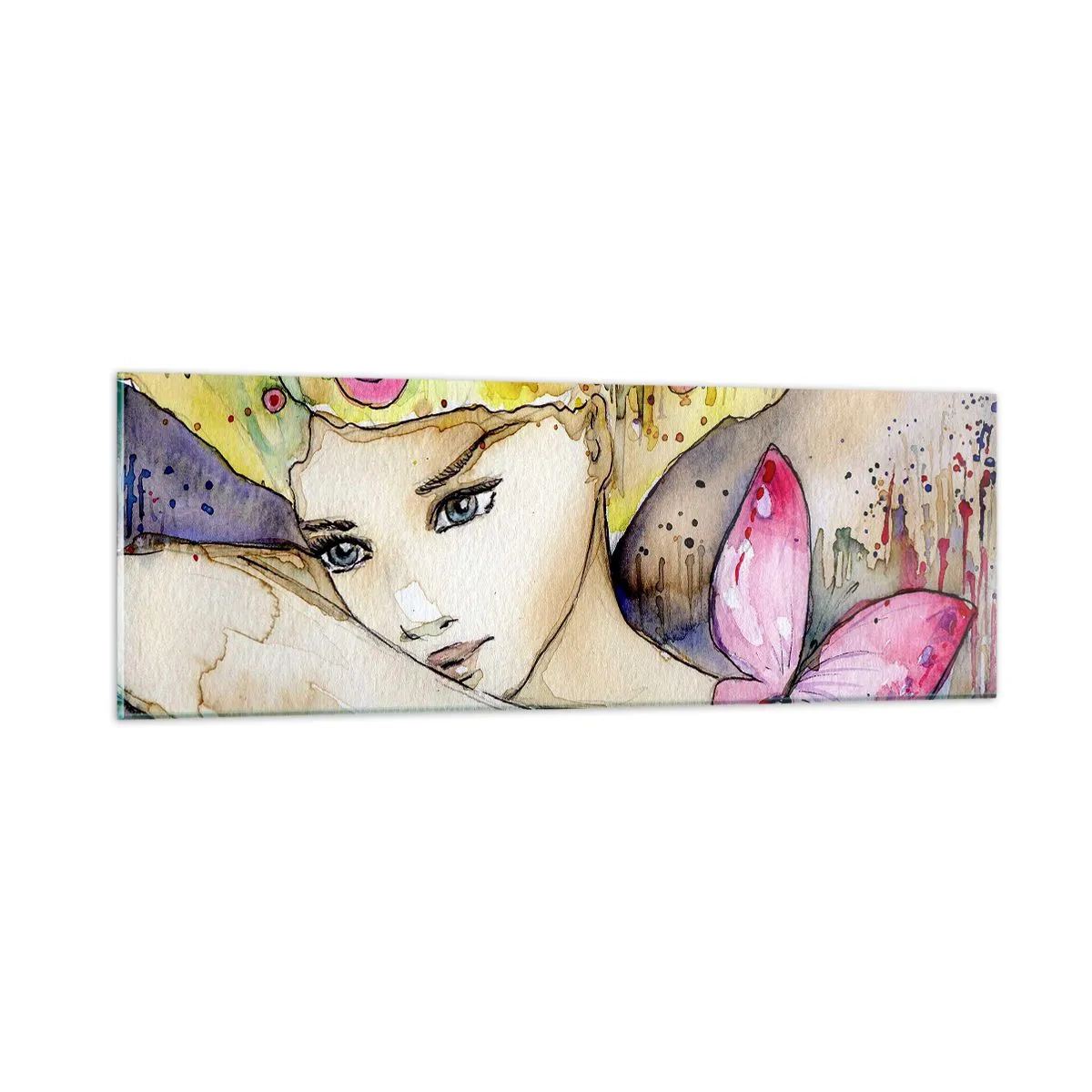 Glass picture - Butterfly Princess - 90x30 cm