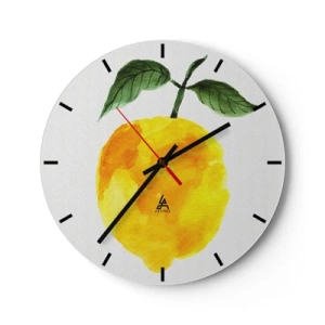 Wall clock - Clock on glass - How to Get the Taste of the Sun - 40x40 cm