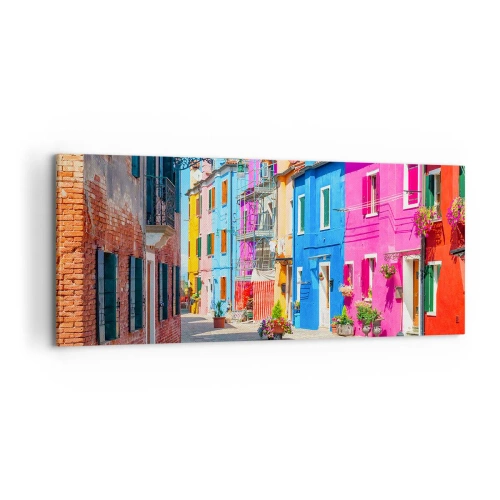 Canvas picture - Town Bursting with Colours - 100x40 cm