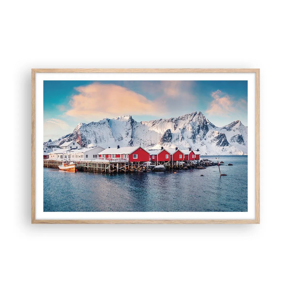 Poster in light oak frame - Northern Retreat - 91x61 cm