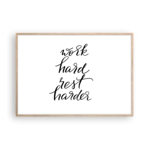 Poster in light oak frame - Life  Balance - 100x70 cm