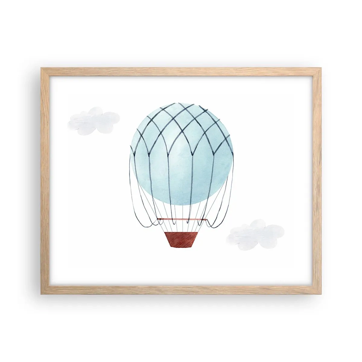 Poster in light oak frame - All in the Clouds - 50x40 cm