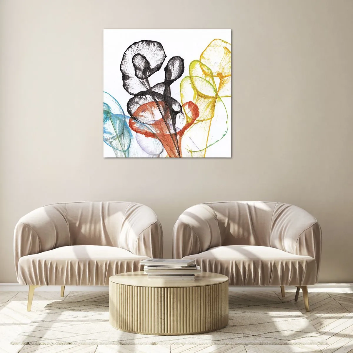 Glass picture - Flowers with a Soul - 50x50 cm