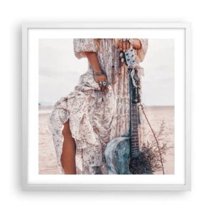 Poster in white frmae - Flower Chidlren on their Way - 50x50 cm