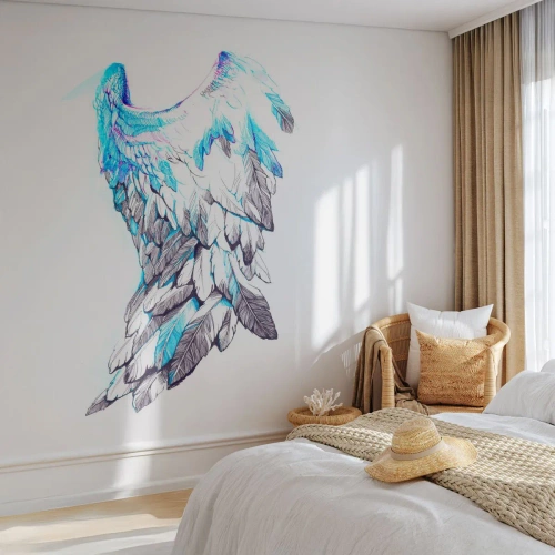 Self-Adhesive Photo Wallpaper Deluxe Sticker - I Need Wings - Abstraction, Bird Wing, Bird feathers - 350x256 cm