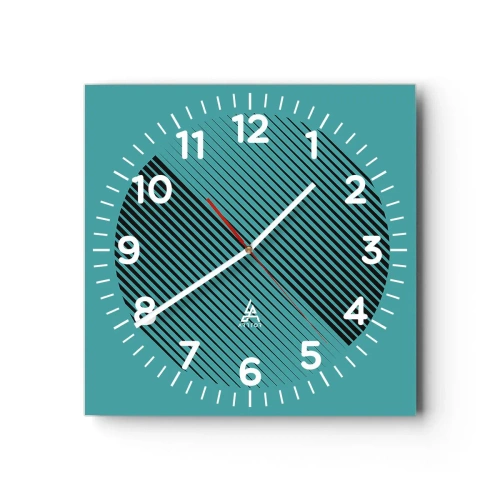 Wall clock - Clock on glass - Circle - Geometrical Variation - 40x40 cm