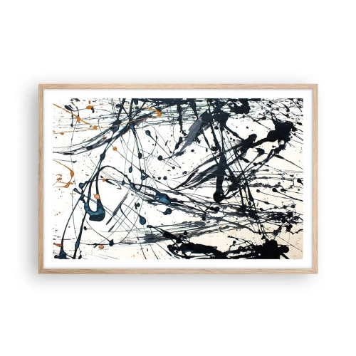 Poster in light oak frame - Expressionist Abstract - 91x61 cm
