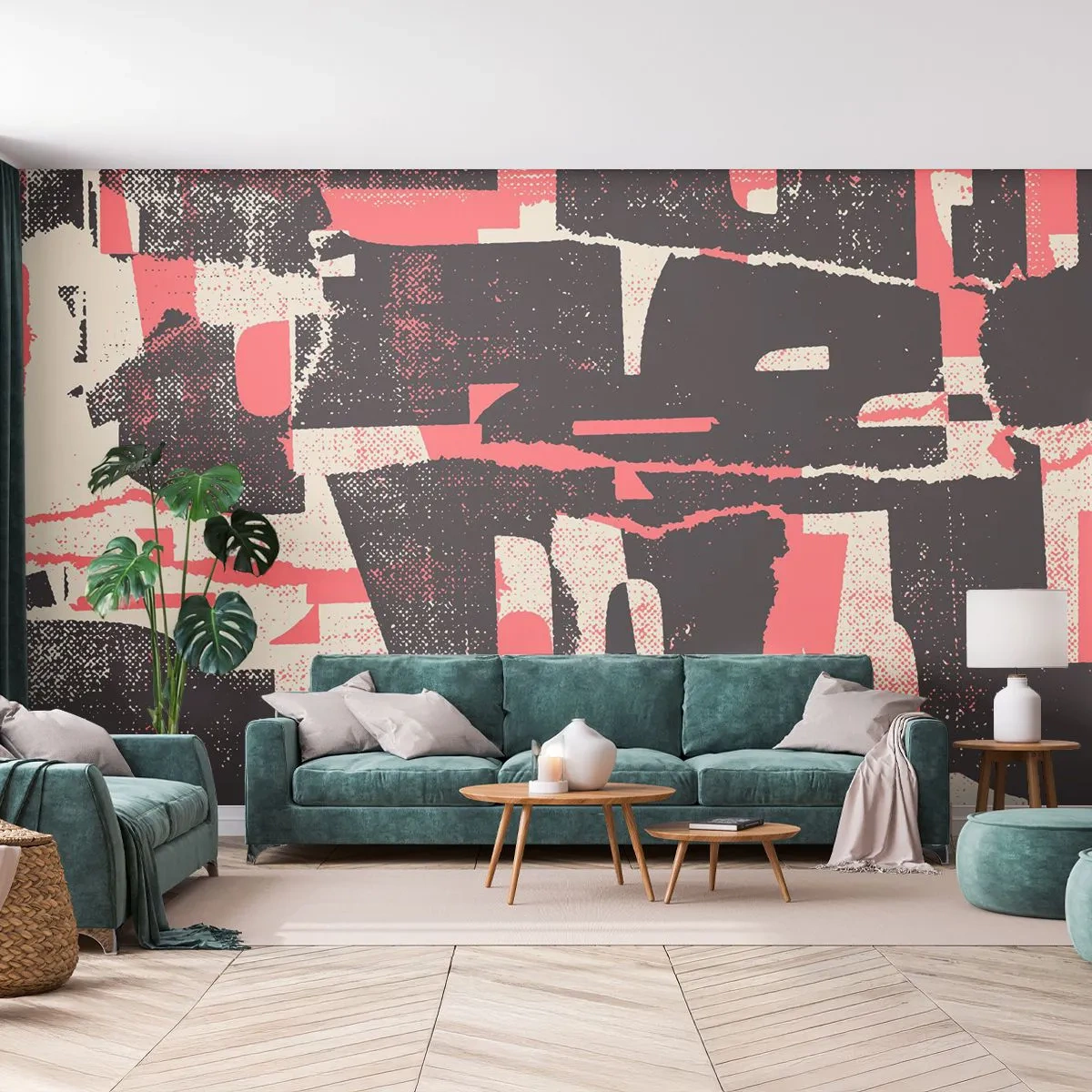 Photo Wallpaper Premium Canvas - All that Chaos - Collage, Aged, Piece - 350x256 cm