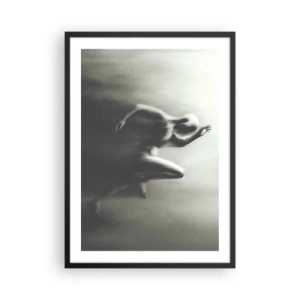 Poster in black frame - An abstract figure in motion in monochromatic tones. - 50x70cm - Unstoppable - Modern wall decoration for the living room and bedroom ARTTOR