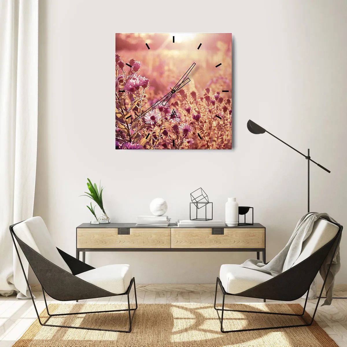 Wall clock - Clock on glass - Before Summer Goes - 40x40 cm