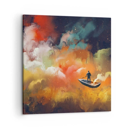 Canvas picture - Through the Galaxy in a Boat - 50x50 cm