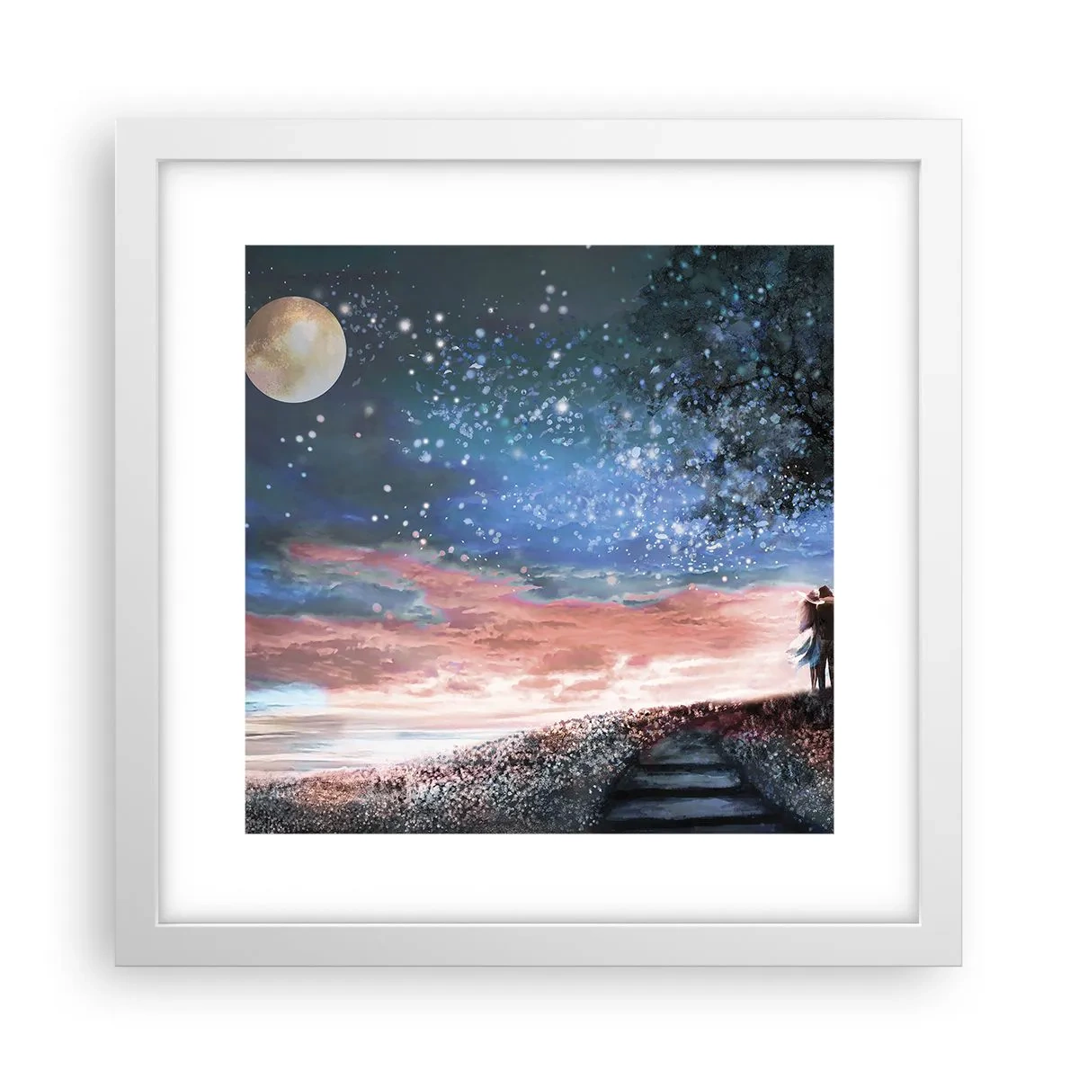 Poster in white frmae - Starry Spectacle - 30x30 cm