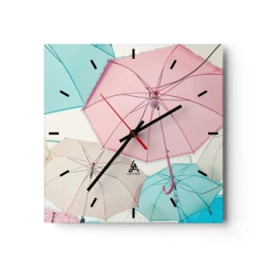 Wall clock - Clock on glass - Sometimes Sun, Sometimes Rain - 30x30 cm